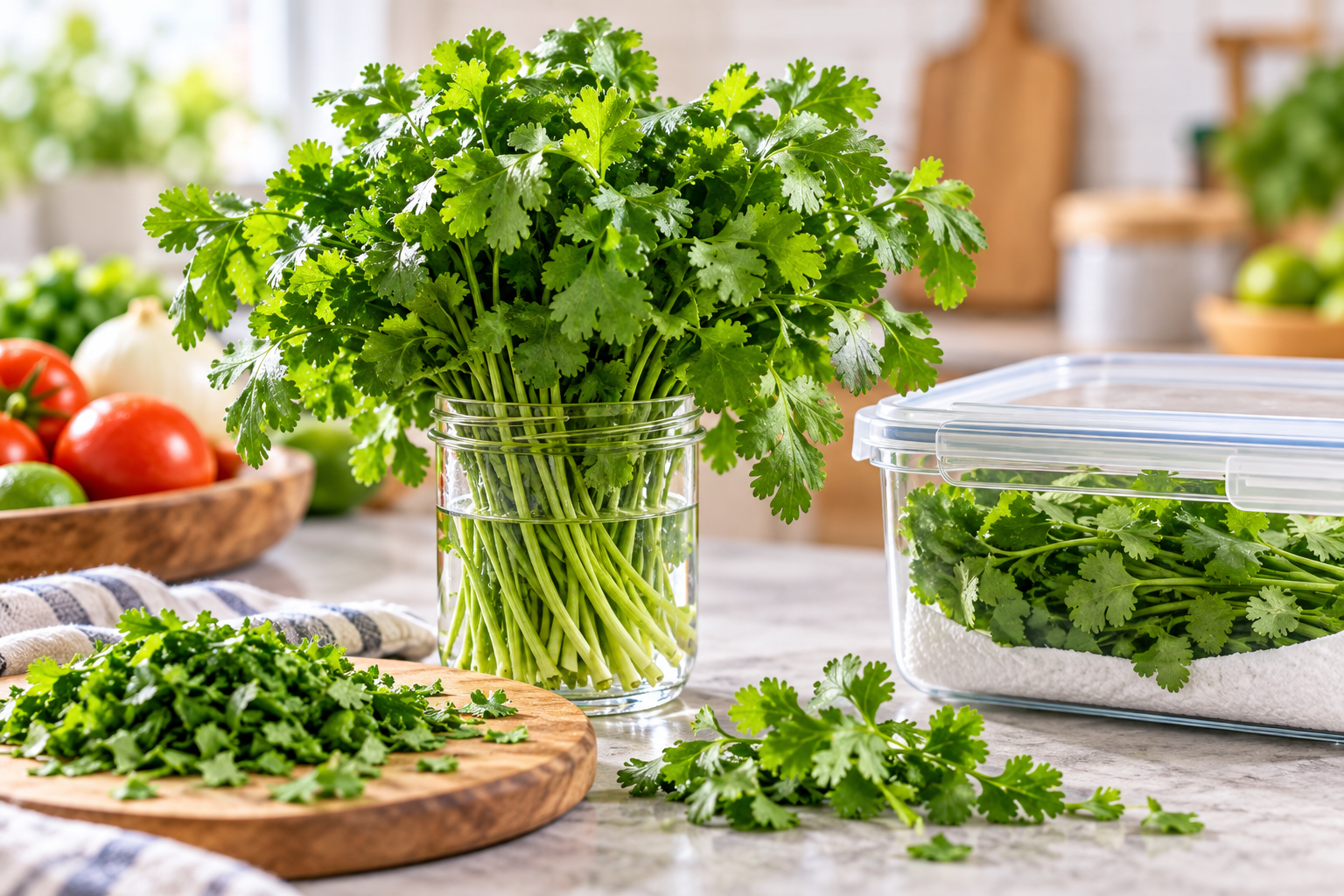 ¿Cómo conservar el cilantro fresco por más tiempo? 🌿